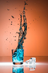 Blue Splash in a glass