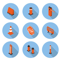 flat icons road equipment