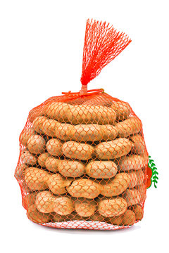 The tamarind in red net on white background