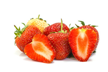 Beautiful strawberries isolated on white