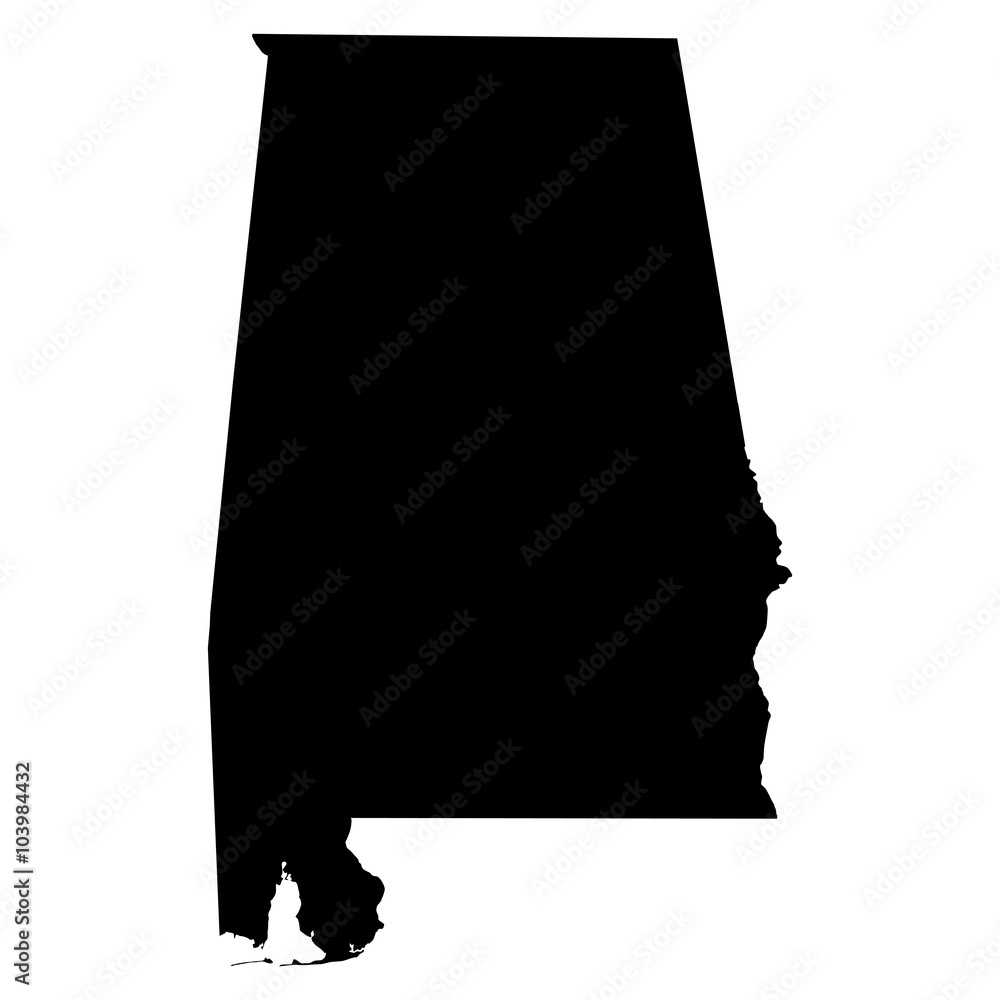Wall mural alabama map on white background vector - Wall murals