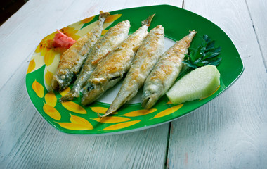 Roasted smelt fish