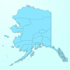 Alaska blue map on degraded background vector