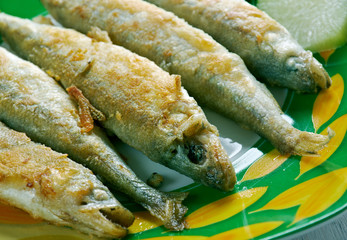 Roasted smelt fish