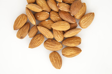 almond nuts isolated on white background