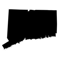 Connecticut map on white background vector - obrazy, fototapety, plakaty