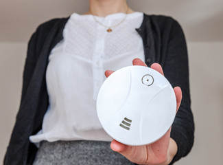 Demonstratin smoke detector - the device that senses smoke, typically as an indicator of fire