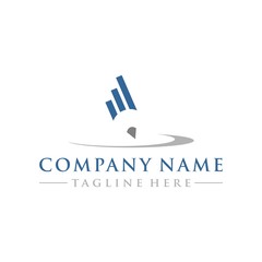 Pencil statistic logo vector