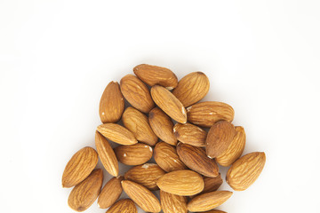almond nuts isolated on white background