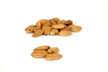 almond nuts isolated on white background