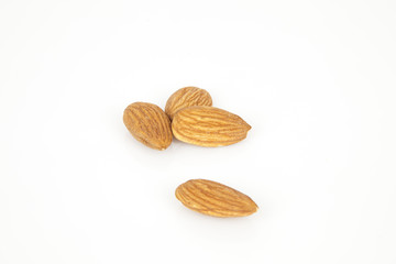 almond nuts isolated on white background