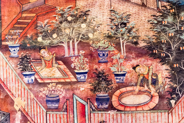 Mural Painting at Wat Phra Singh, Chiang Mai