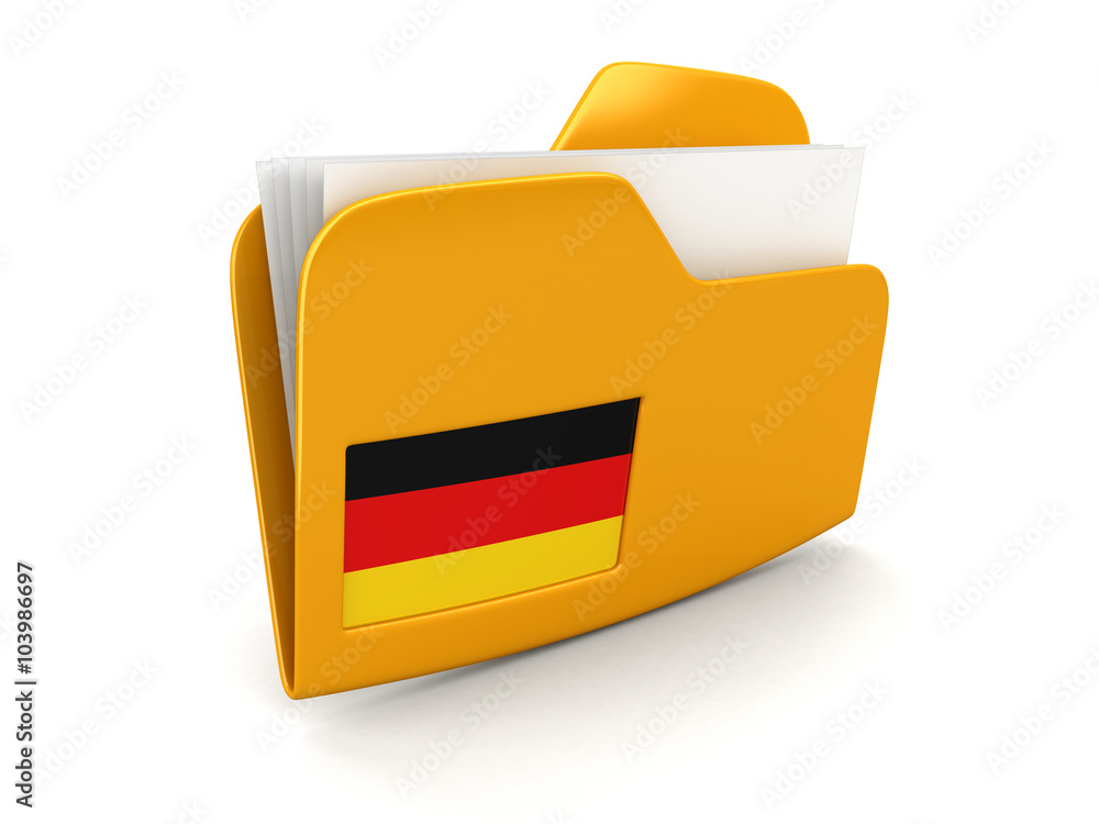 Poster folder and lists with germany flag. image with clipping path