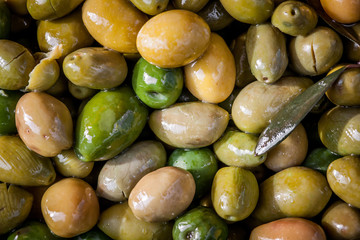 Green olives in oil