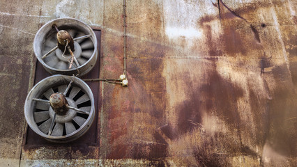 Ventilation at old industrial factory.
