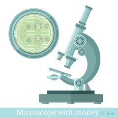 flat concept microscope with money