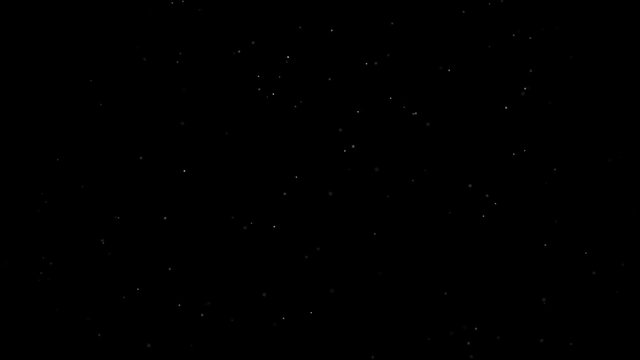 Dust Particles on Black Background slowly blown by Wind