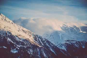 Fototapeta na wymiar Mountain summit in winter