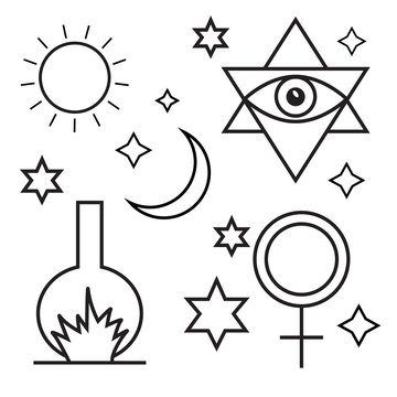 Alchemy, spirituality, occultism, chemistry, magic symbols