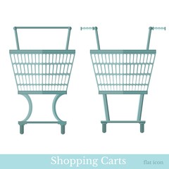 shopping carts front view