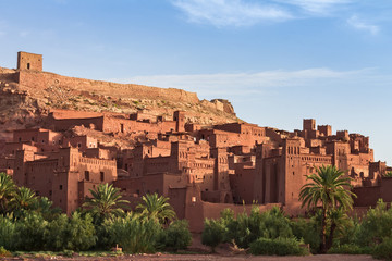 Fototapeta na wymiar Ait Benhaddou Kasbah in morning, Morocco.