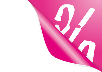 Ecke rechts oben mit Prozentzeichen