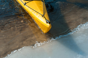 kayak on the shore, kayaking sport