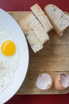 Fried egg and bread