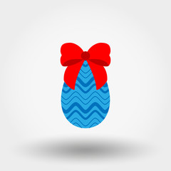 Easter egg with bow.