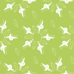 cute green rabbit pattern