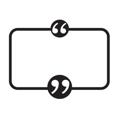 Quotation Mark Speech Bubble sign icon Illustration design
