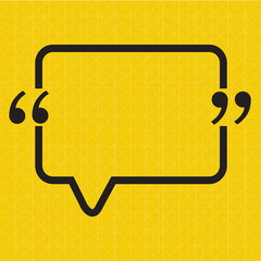 Quotation Mark Speech Bubble sign icon Illustration design