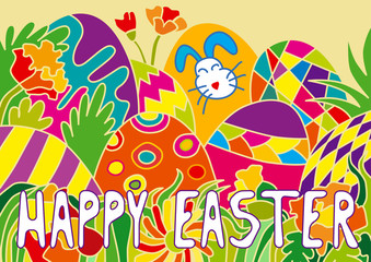 Colorful Happy Easter Card