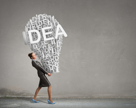 Woman carrying out her idea