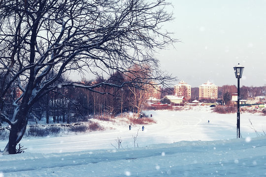 city footpath winter