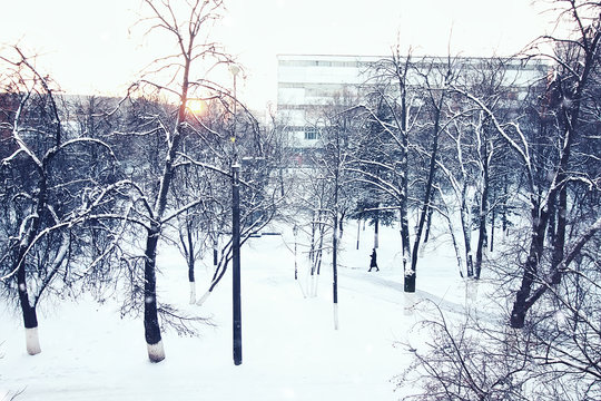 city footpath winter