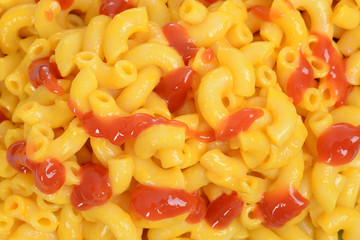 macaroni and cheese background shallow DOF