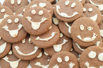 macro of smileys cookies