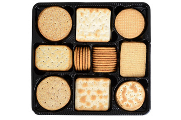 top view box assorted crackers