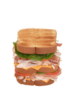 turkey and ham club sandwich