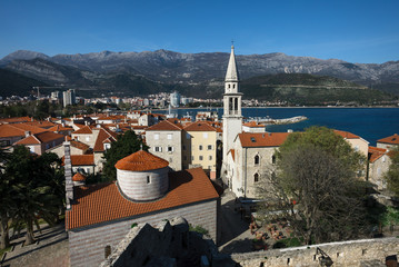 Obraz premium Red roofs of Budva in Montenegro