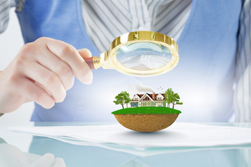 Person using magnifier for exploration