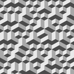 Grey Geometric Volume Seamless Pattern Background 002