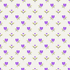 Fototapeta na wymiar Little Purple Flowers Seamless Pattern