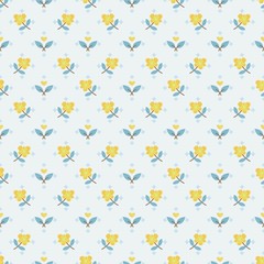 Little Yellow Flowers Seamless Pattern