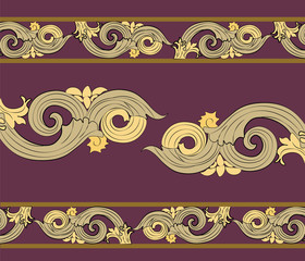 Classic empire style colorful ornament pattern. Vector