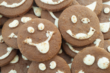 macro of smileys cookies