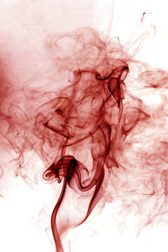 Toxic fumes red movement on white background.