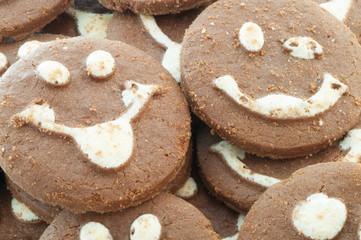 macro of smileys cookies