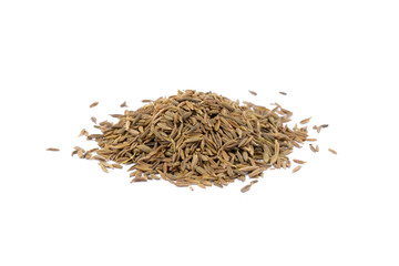 Aromatic cumin spice isolated on white background